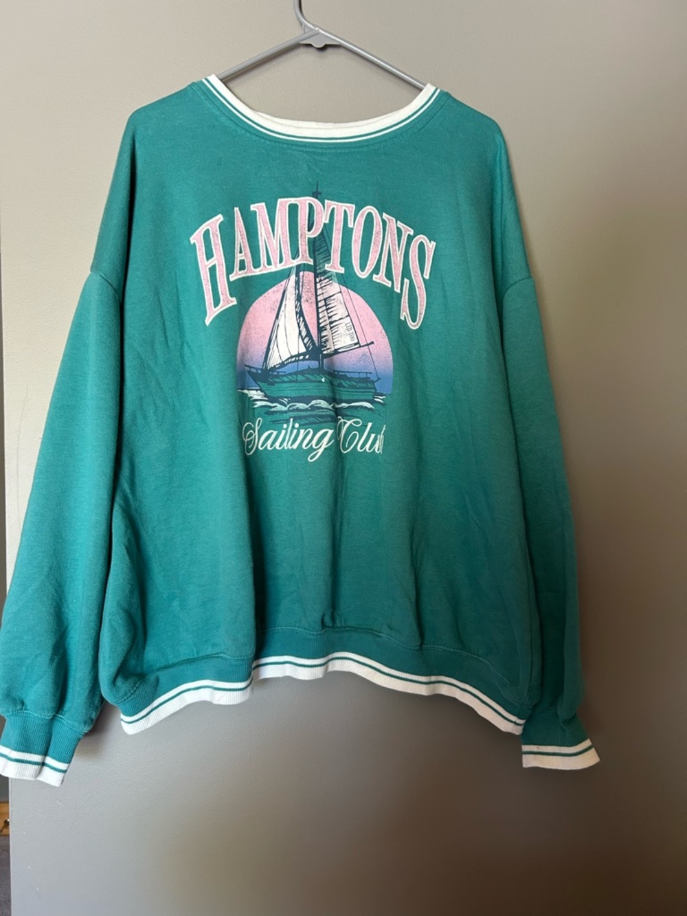 Limited Too Teal 'Hamptons' Graphic Crewneck Sweatshirt